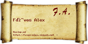 Füves Alex névjegykártya